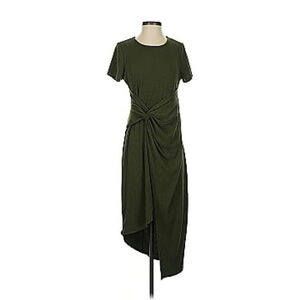 Heatherly Faux Wrap‎ Ribbed Dress Size XL Olive Green NWOT